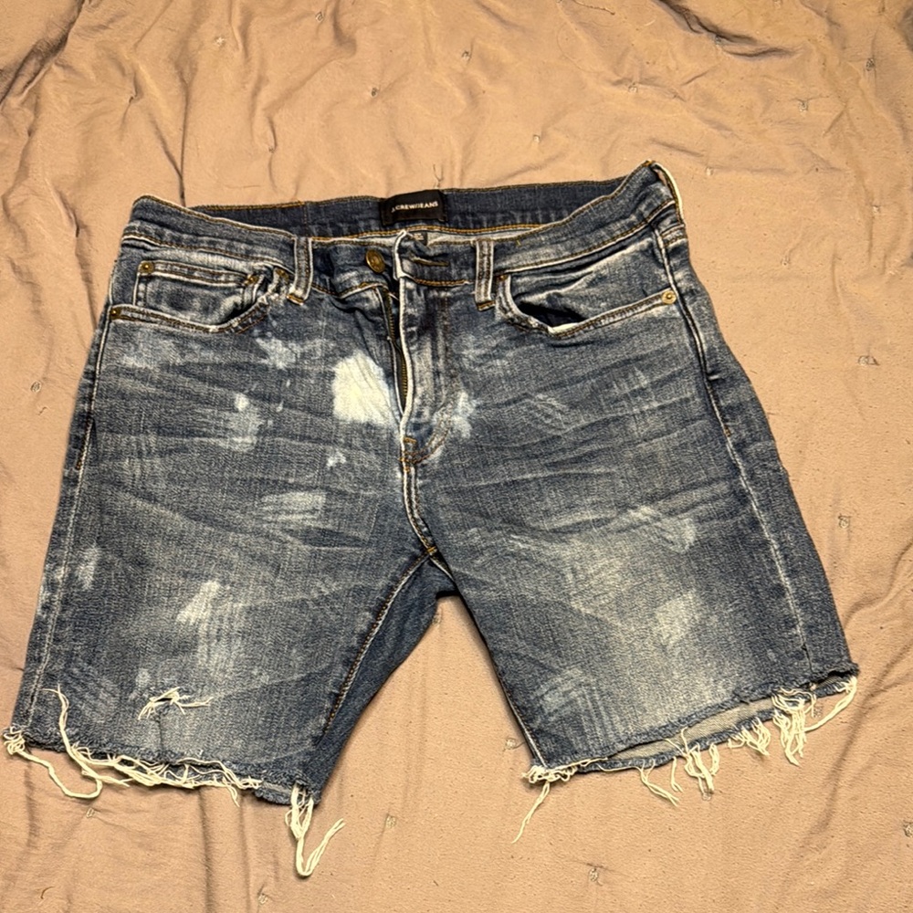 J. Crew Blue Jean Shorts Distressed Vintage Style